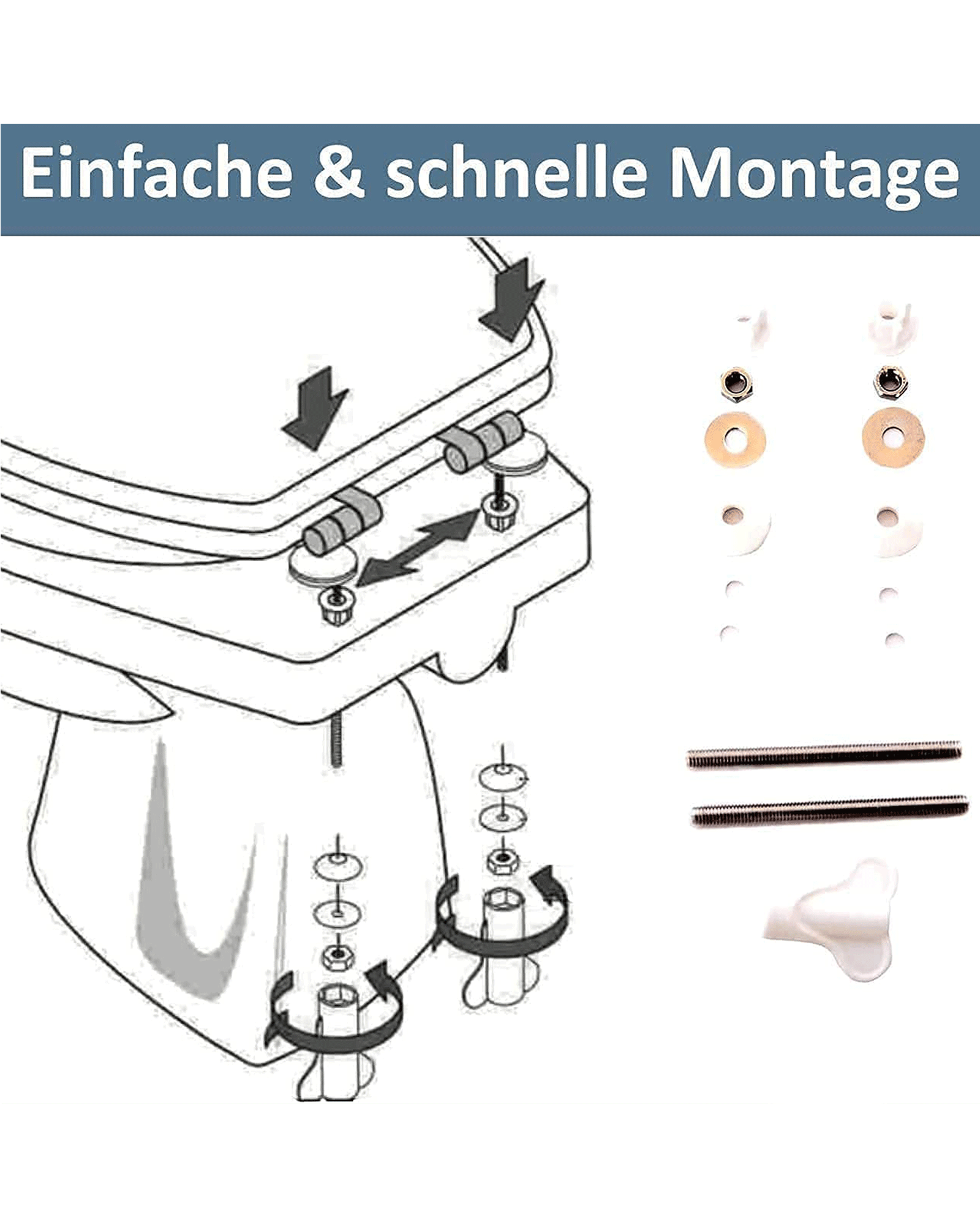 WC-Sitz/Toilettensitz Installationsdiagramm