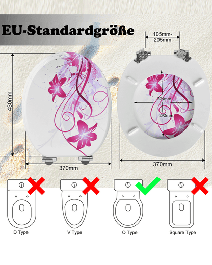 SINOBATH (H269) mit Absenkautomatik, Softclose-Scharnier,MDF-Holzkern, WC-Sitz Toilettensitz （Muster）