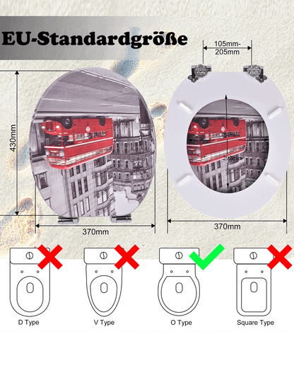 SINOBATH (H345) mit Absenkautomatik, Softclose-Scharnier,MDF-Holzkern, WC-Sitz Toilettensitz （Straße）