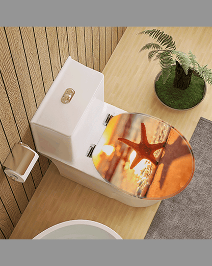 SINOBATH (H350) WC Sitz mit Absenkautomatik ,MDF-Material (Seestern)