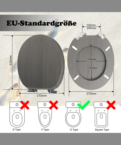 SINOBATH (W062) WC-Sitz Mit Absenkautomatik, Hochwertige Und Stabile Antibakterieller Toiletten, MDF Holzkern, Stabile QualitäT, Einfache Montage Wc Deckel Klobrille (holz)