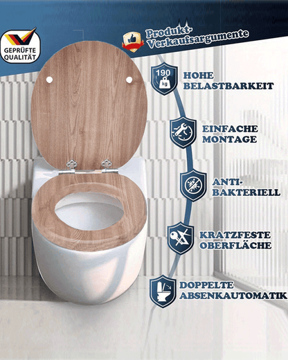 SINOBATH (W101) mit Absenkautomatik, Softclose-Scharnier,MDF-Holzkern, WC-Sitz Toilettensitz （Holz）