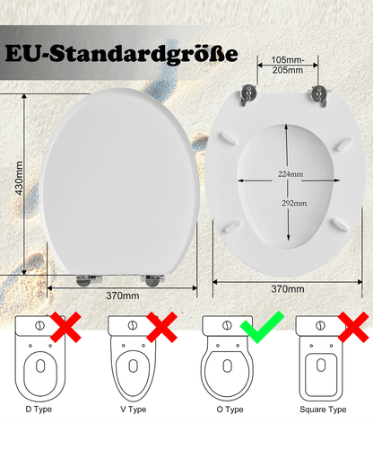 SINOBATH (H001) mit Absenkautomatik, Softclose-Scharnier,MDF-Holzkern, WC-Sitz Toilettensitz （Weiß）